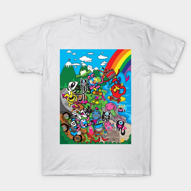 Live, Dream, Skate, Ride, Surf. Play T-Shirt by Plushism